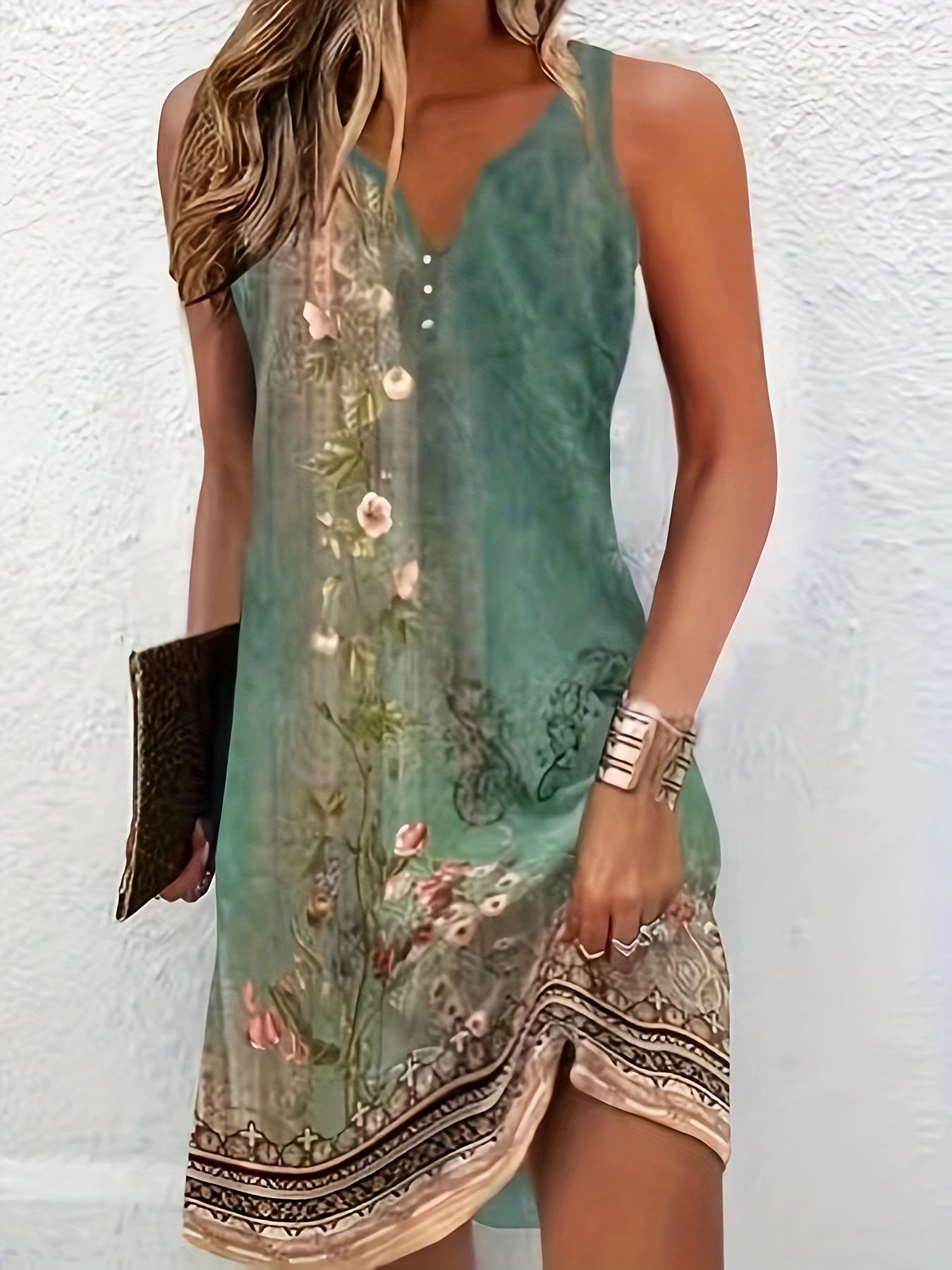 Harmoni - Robe à Coupe Florale avec Décolleté Notched