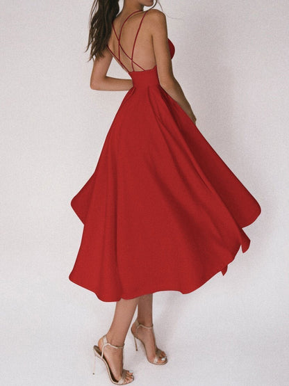 Gabriella – Robes en satin à bretelles croisées