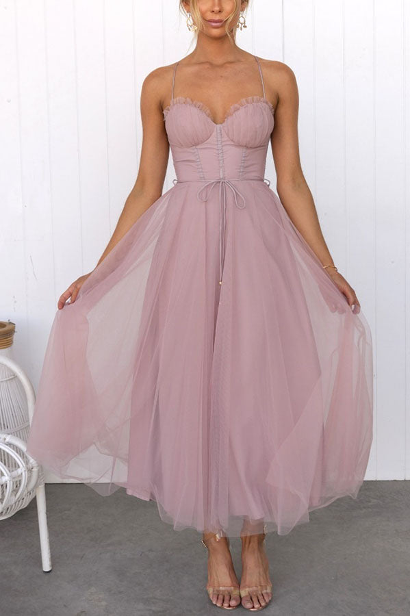 Robe Longue Élégante avec Bustier - Robe de Cérémonie Fluide