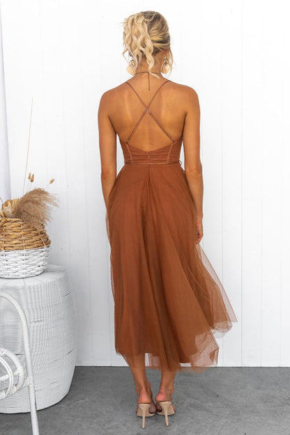 Robe Longue Élégante avec Bustier - Robe de Cérémonie Fluide