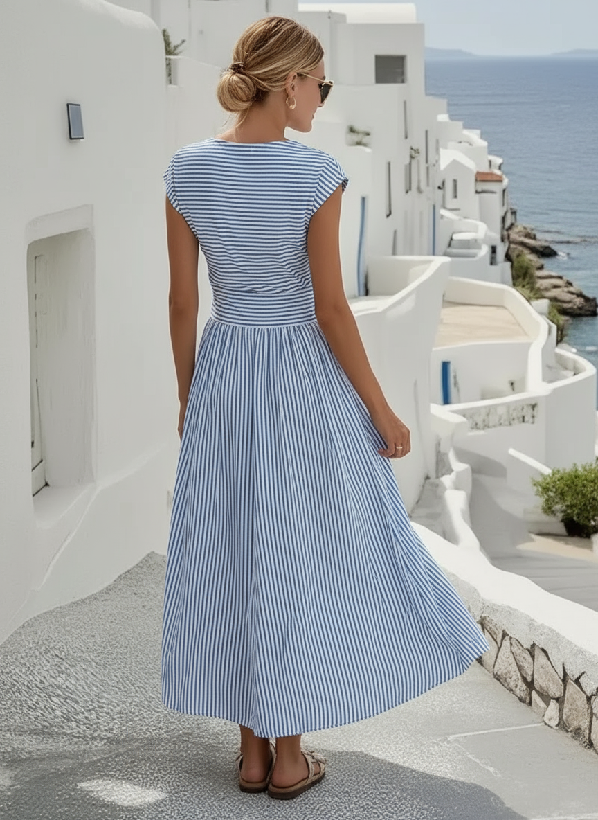 Robe en lin avec effet torsadé