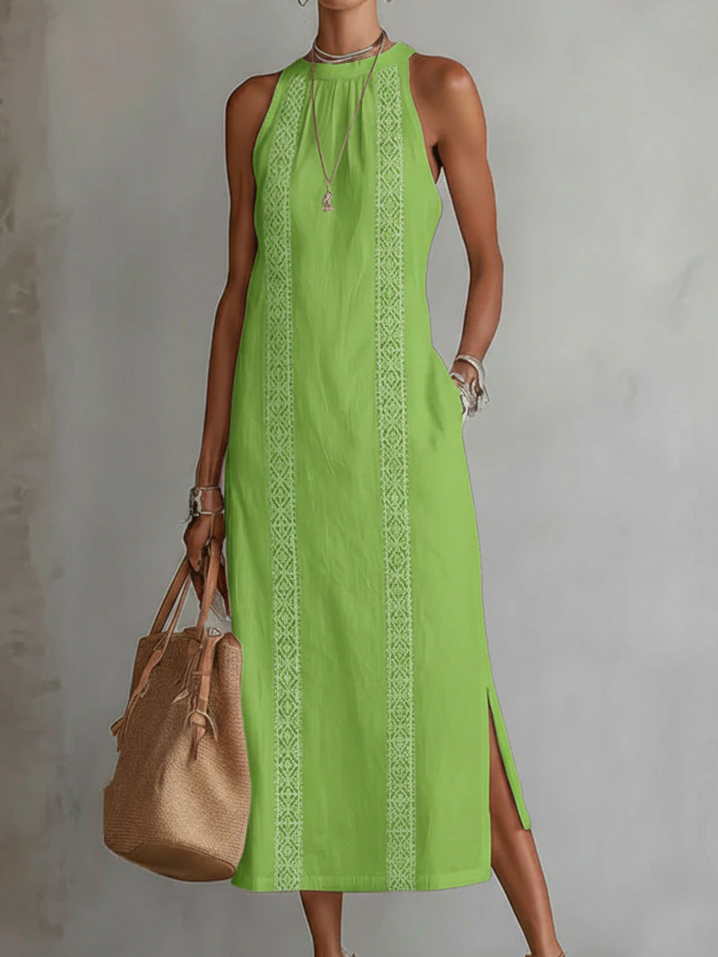 Robe Maxi Vittoria - Élégance Intemporelle et Broderie Artisanale