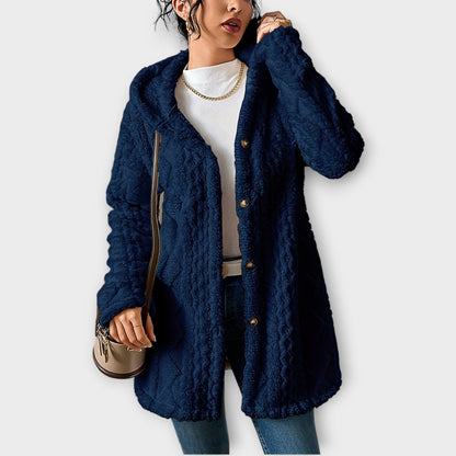 Veste d'Hiver avec Capuche Texturée et Confortable