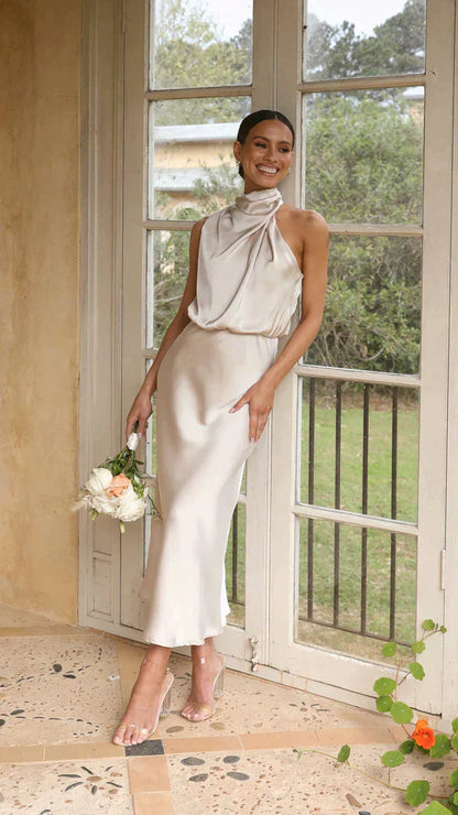 Juris - Robe maxi élégante et brillante pour occasions spéciales