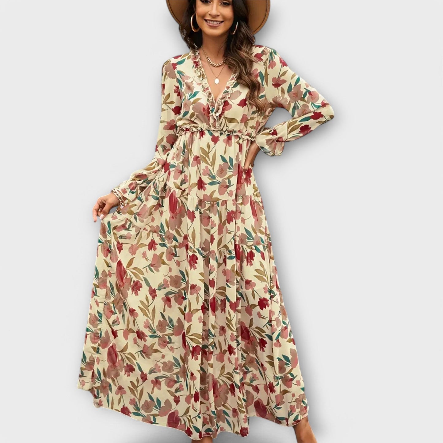 Juno - Élégant Robe Maxi Fleurie