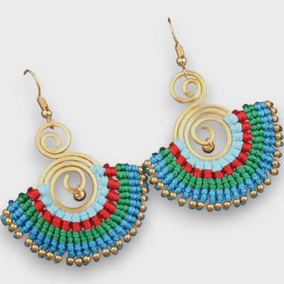 Isalda – Boucles d'Oreilles Vintage en Bois et Perles