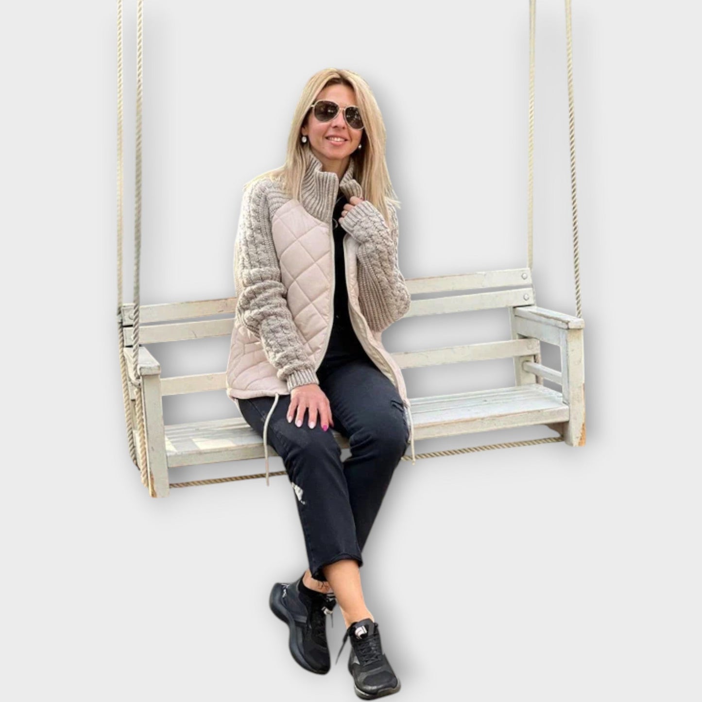 Veste avec Détails en Tricot et Coupe Moderne