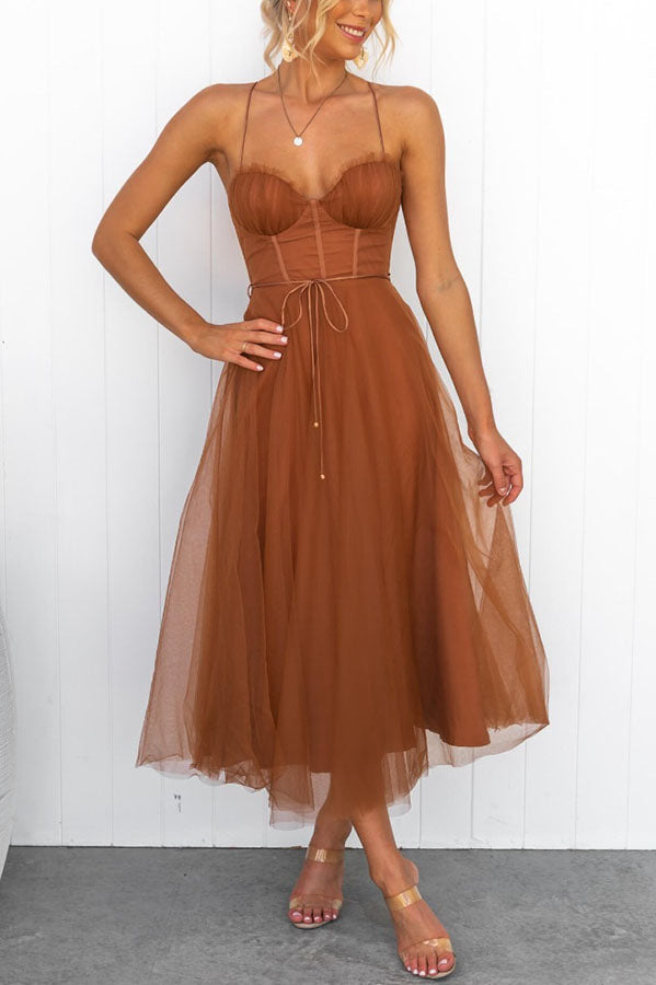 Robe Longue Élégante avec Bustier - Robe de Cérémonie Fluide