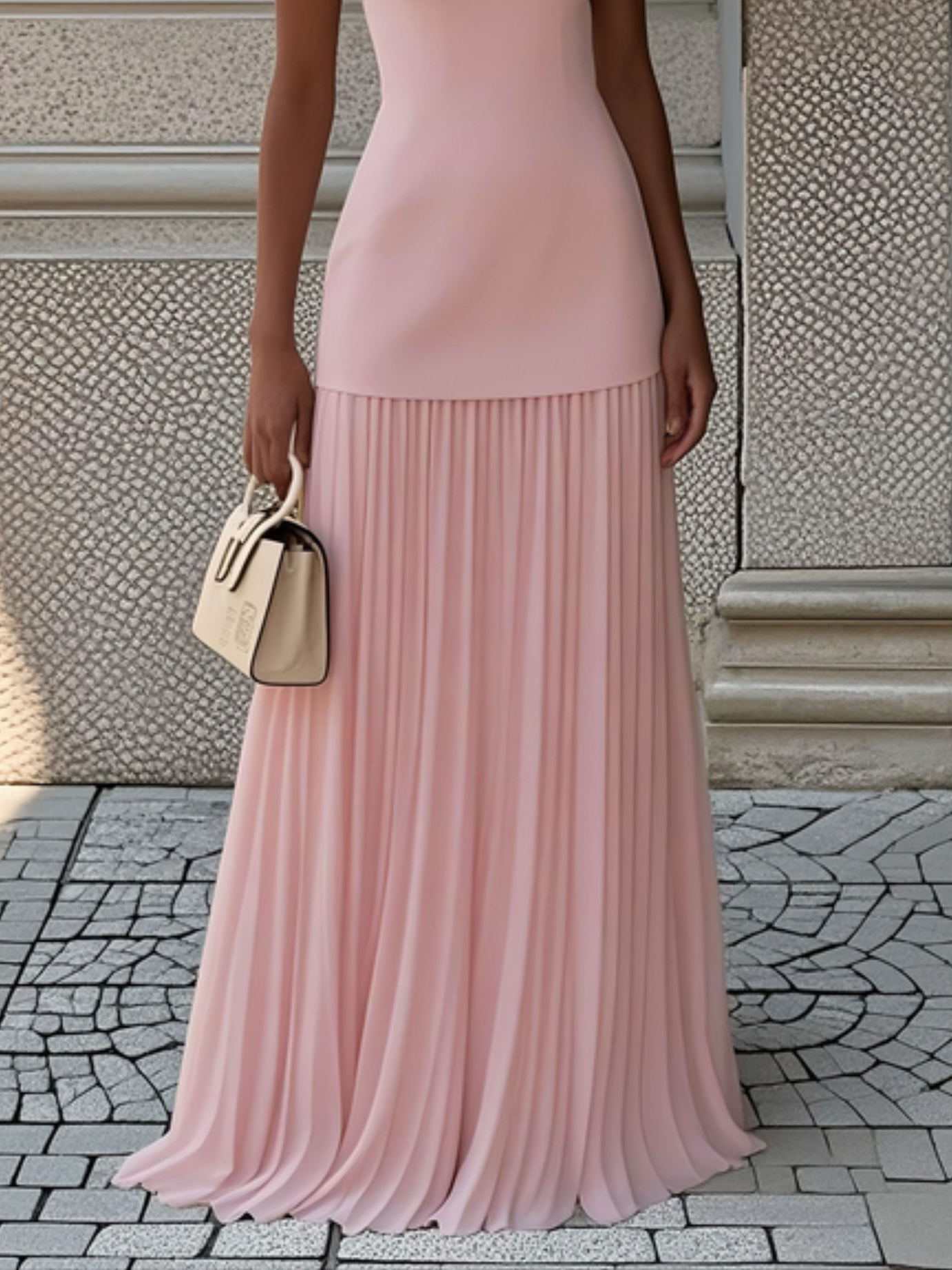 Micaela | Robe longue plissée de design