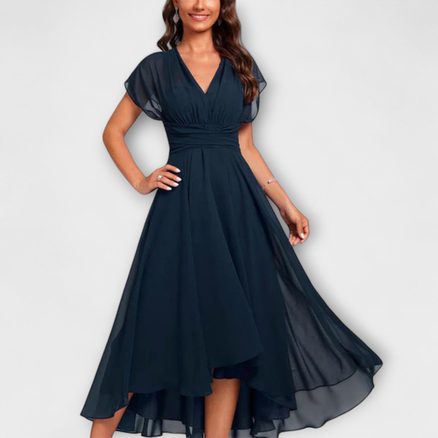 Julita™ | Robe de soirée fluide avec décolleté en V