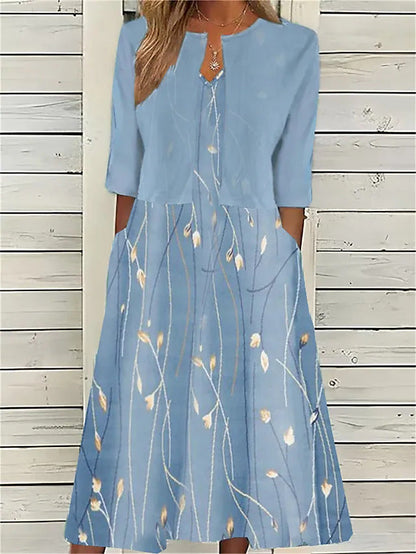 MADISON – ENSEMBLE DE ROBES MIDI ÉLÉGANTES AVEC FLEURS