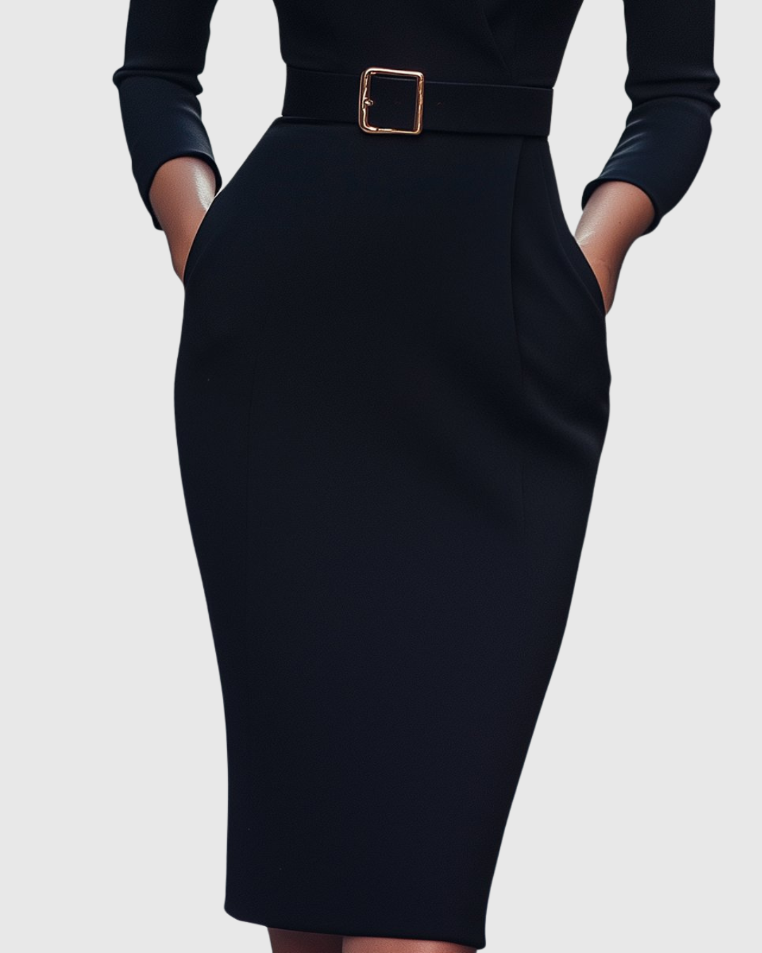 Lara – Robe Midi Chic avec Col Croisé