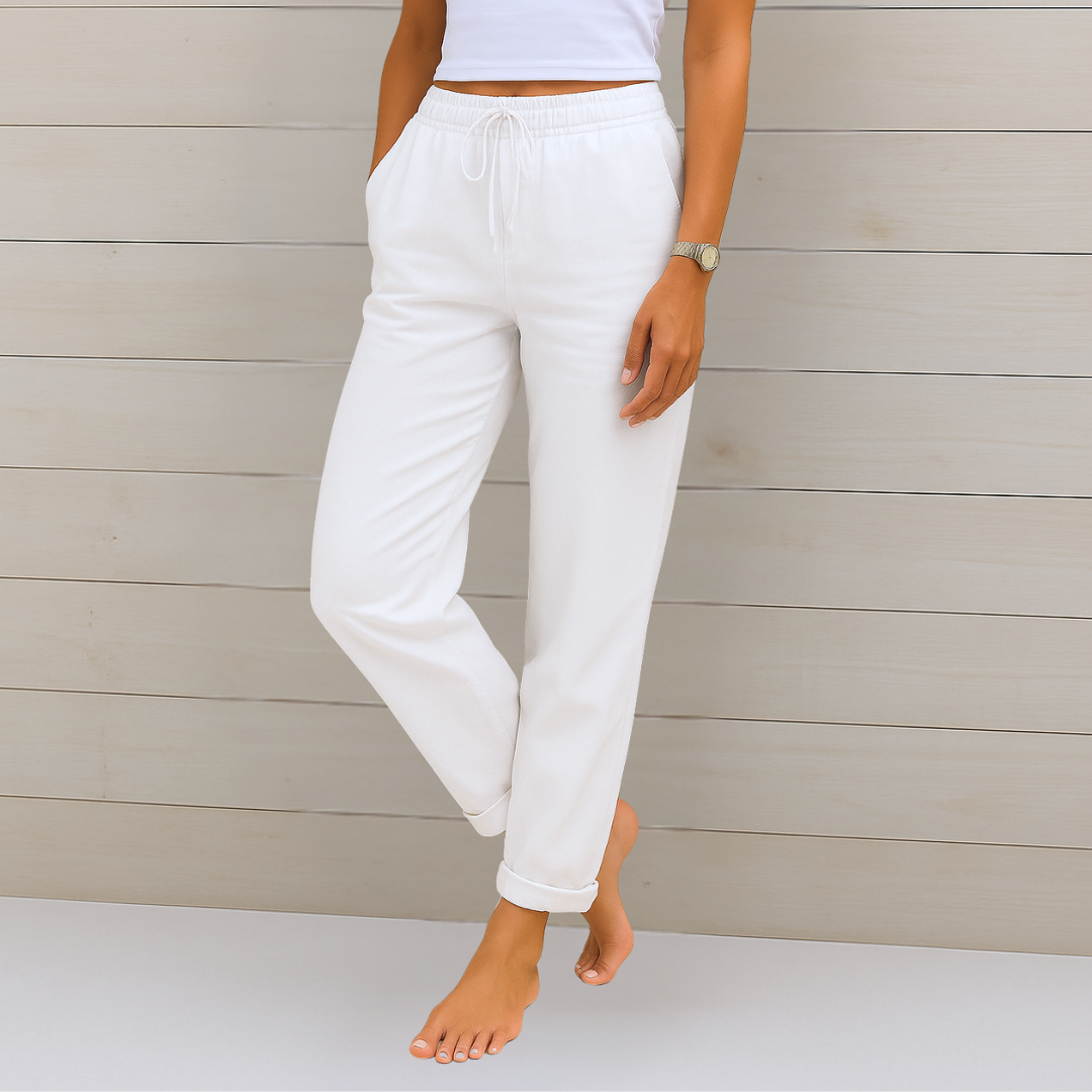 Maja - Pantalon Stretch en Lin Respirant Premium