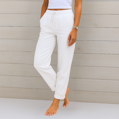 Maja - Pantalon Stretch en Lin Respirant Premium