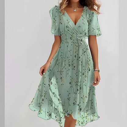 Gemma - Robe midi élégante à manches courtes pour femmes