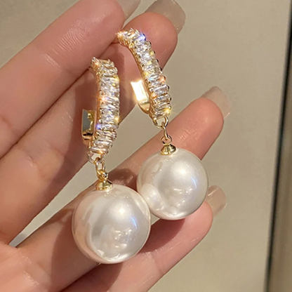 Boucles d'oreilles en perles et zircon