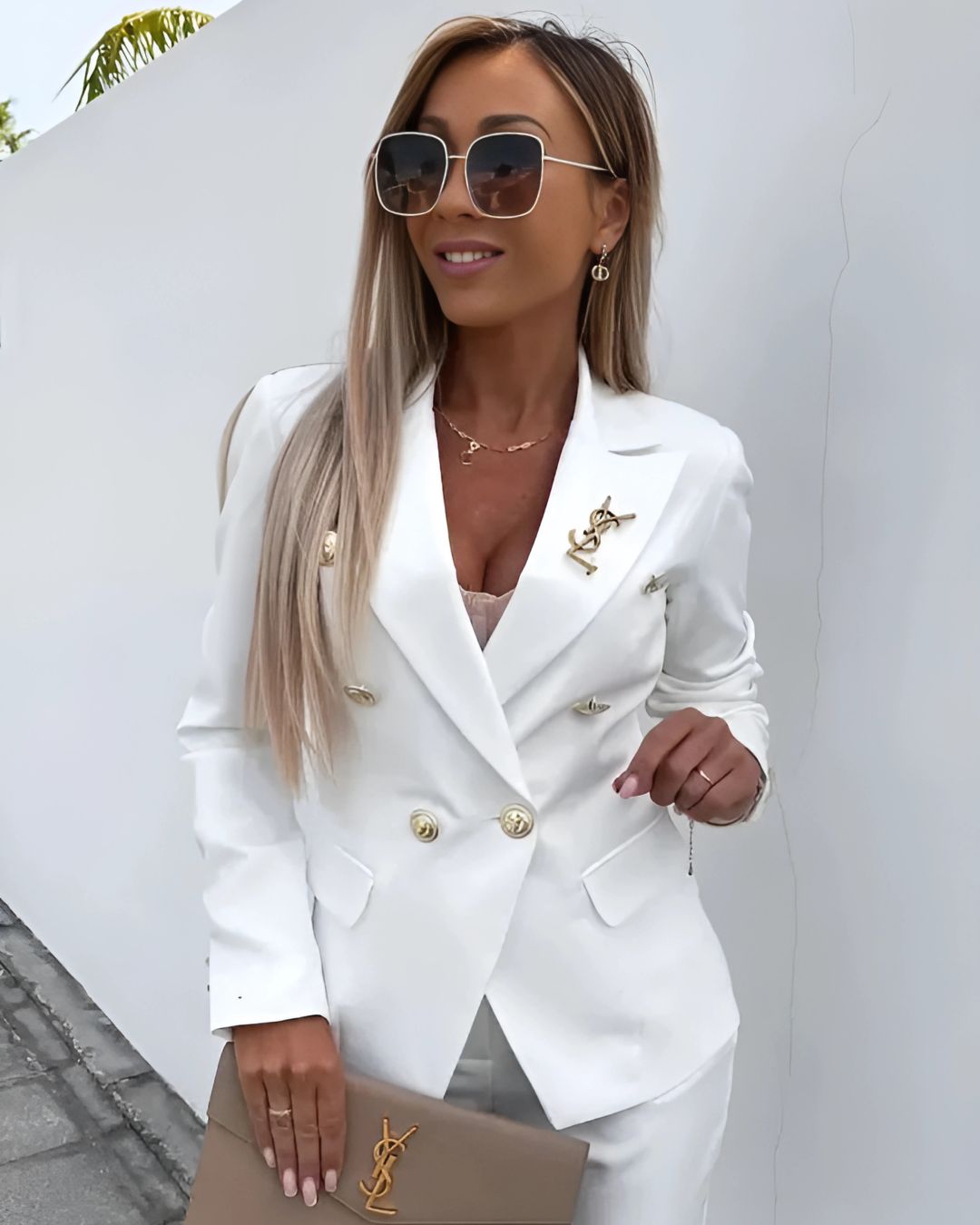 Ensemble Femme Double Boutonnage – Blazer Sur Mesure & Pantalons Élégants