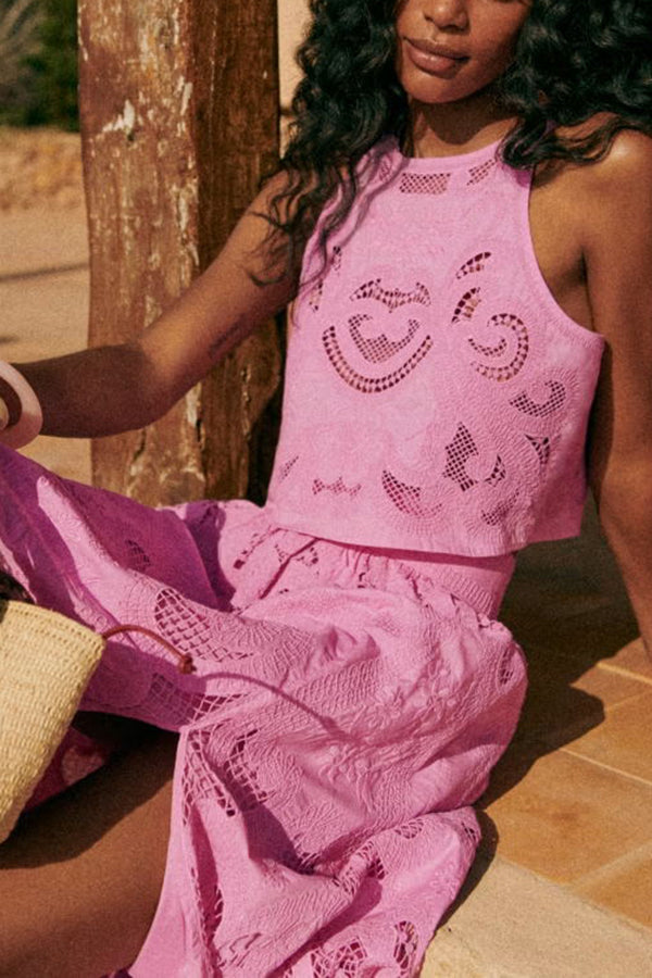 Romy | Ensemble en Dentelle Rose Moise
