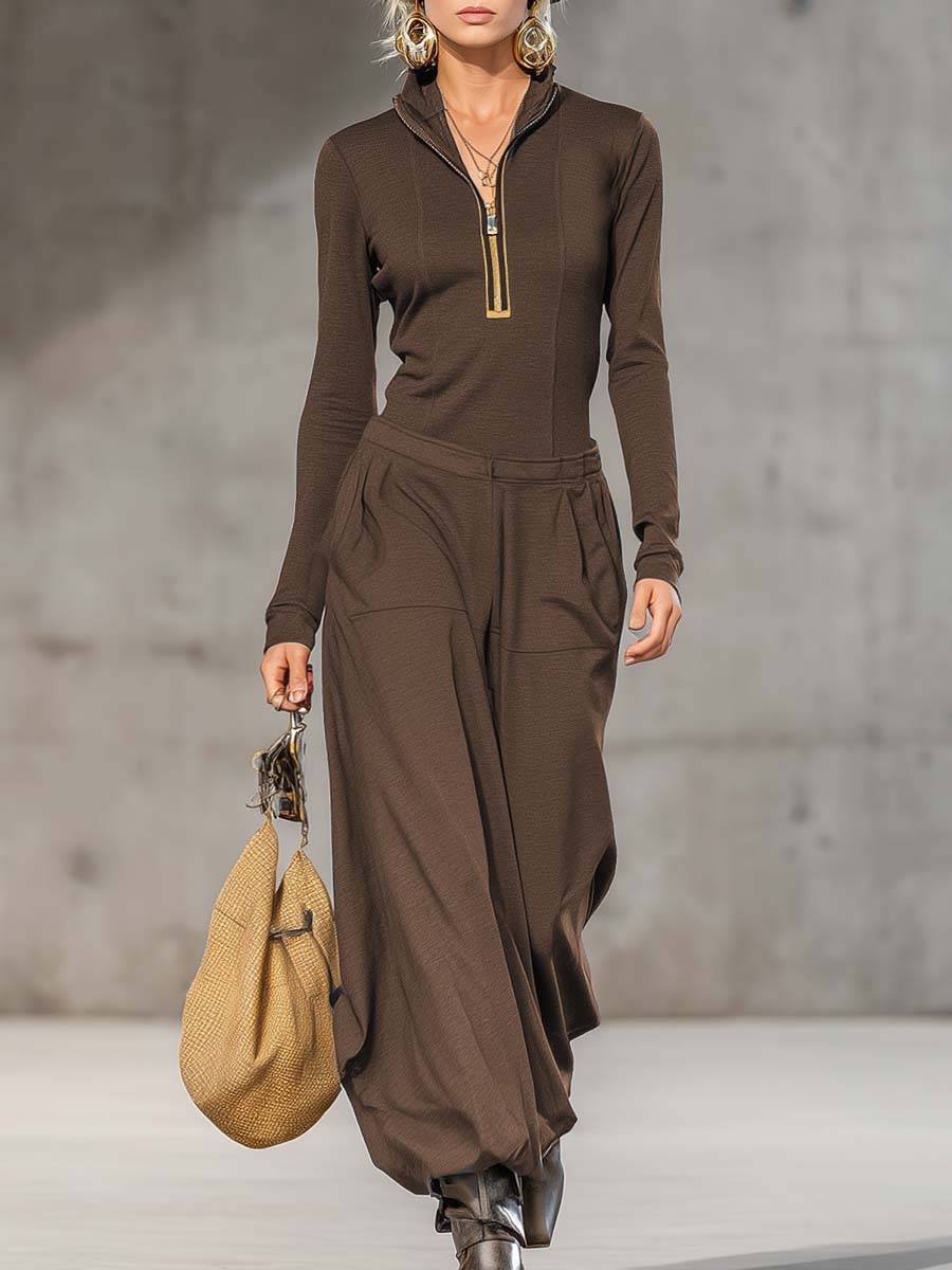 Ensemble Rétro Sportif avec Haut et Pantalons Amples