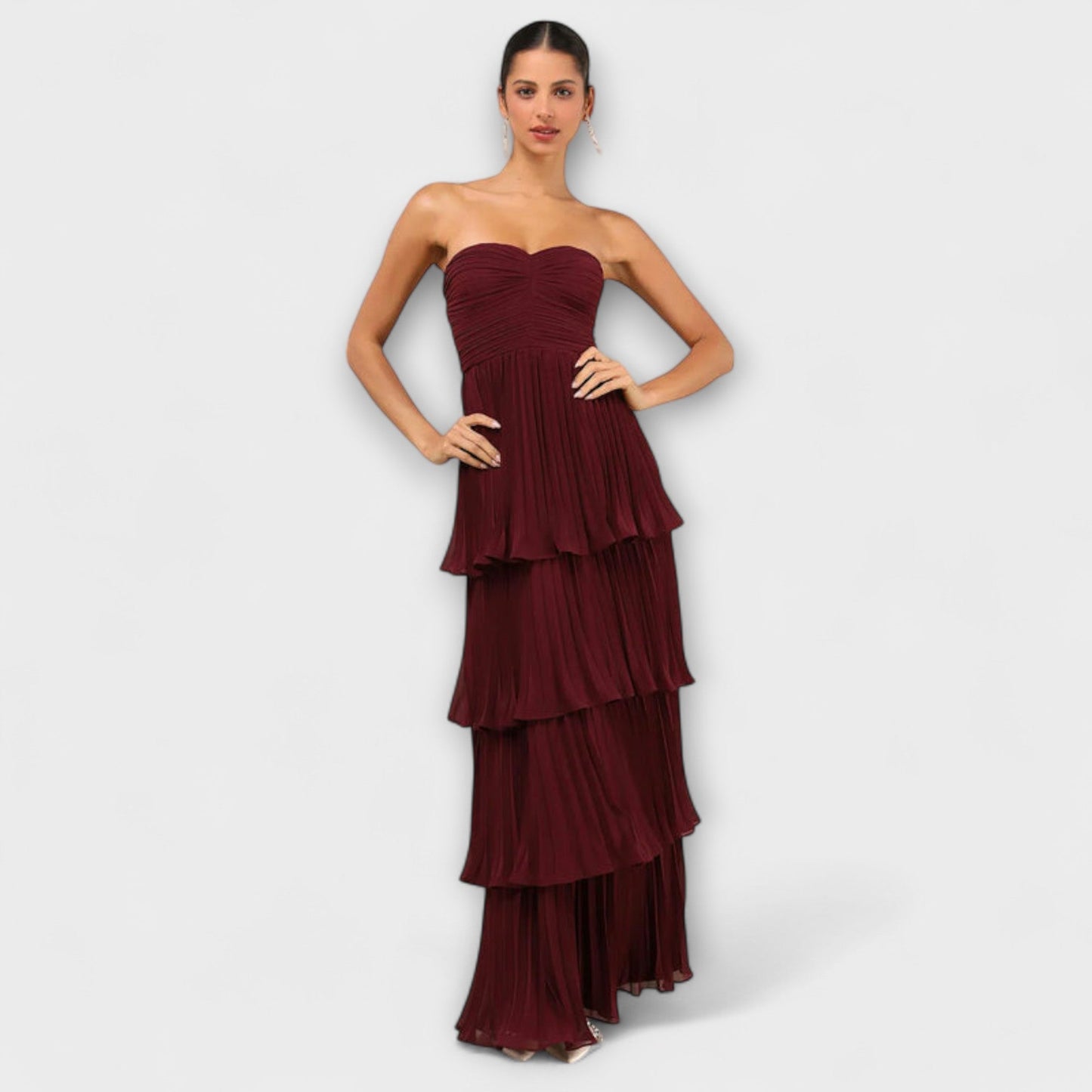 Lorena - Robe Maxi Sans Manches avec Volants