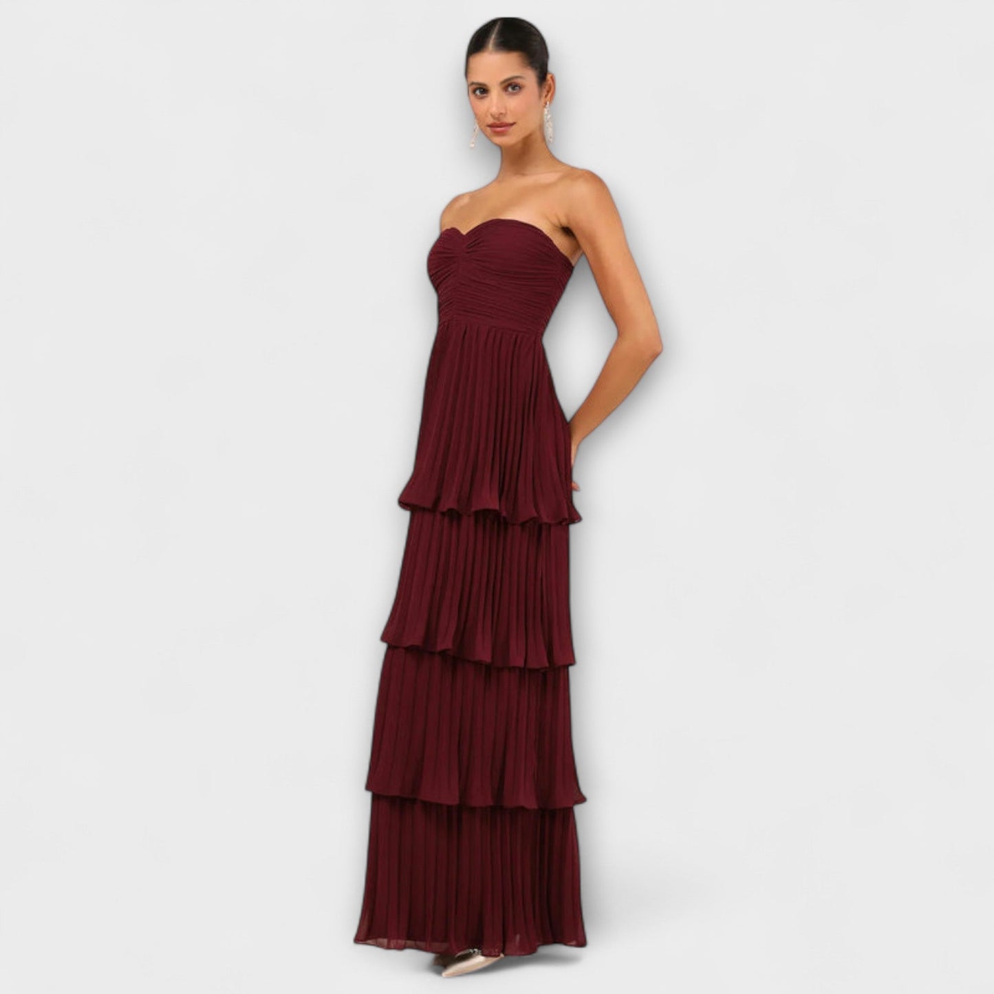 Lorena - Robe Maxi Sans Manches avec Volants