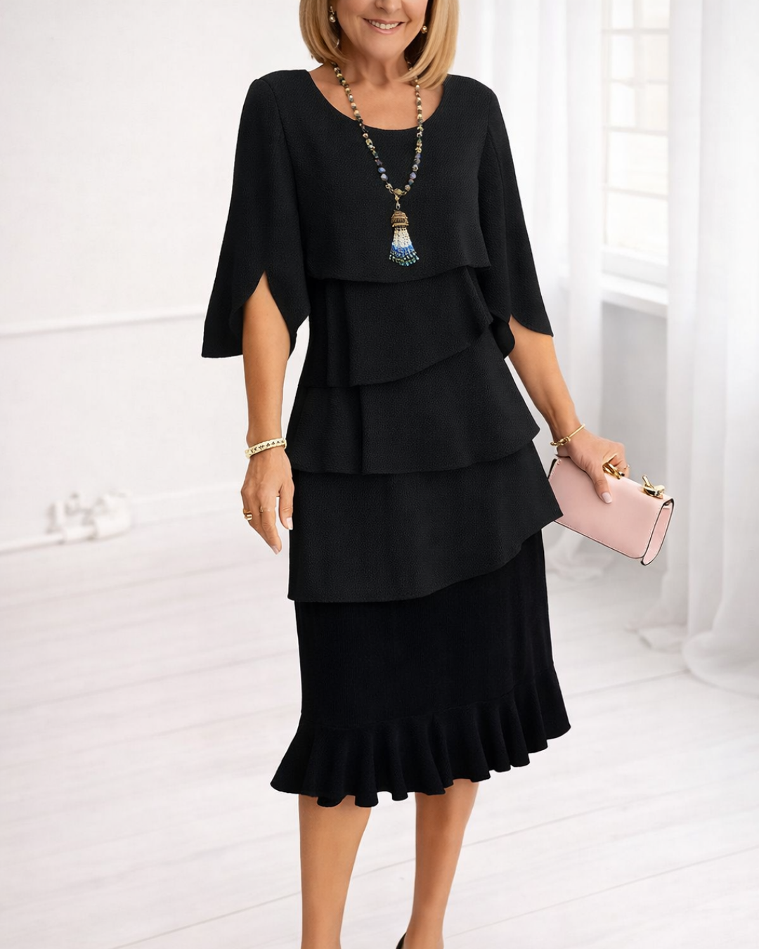 Patricia | Robe à Volants Élégante et Confortable
