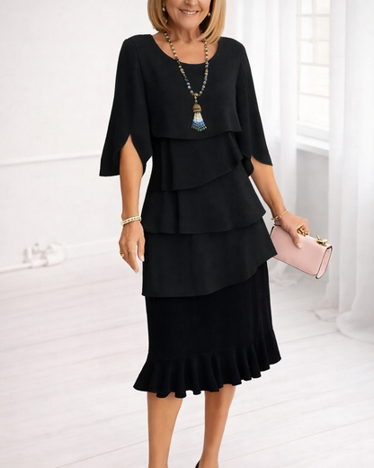 Patricia | Robe à Volants Élégante et Confortable