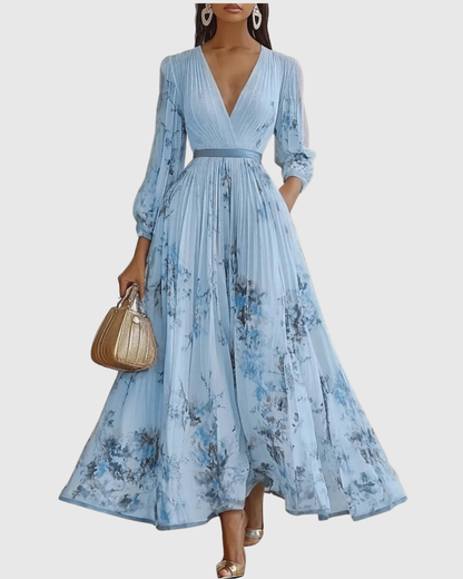 Robe Longue Plissée Élégante Rowella - Maxi Robe Fluide Femme