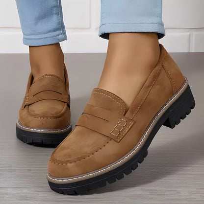 Elise - Mocassins plateforme élégants mat pour femme