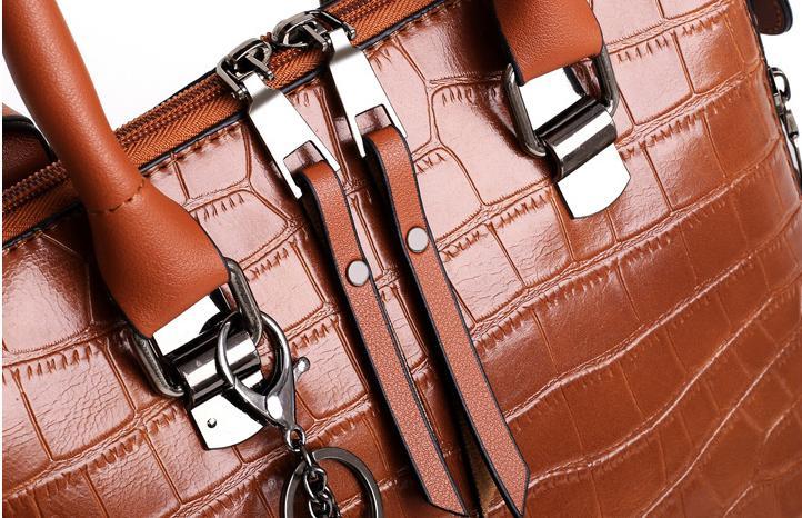 Palmer - Ensemble de Sacs en Cuir à Motif Crocodile en 4 Pièces