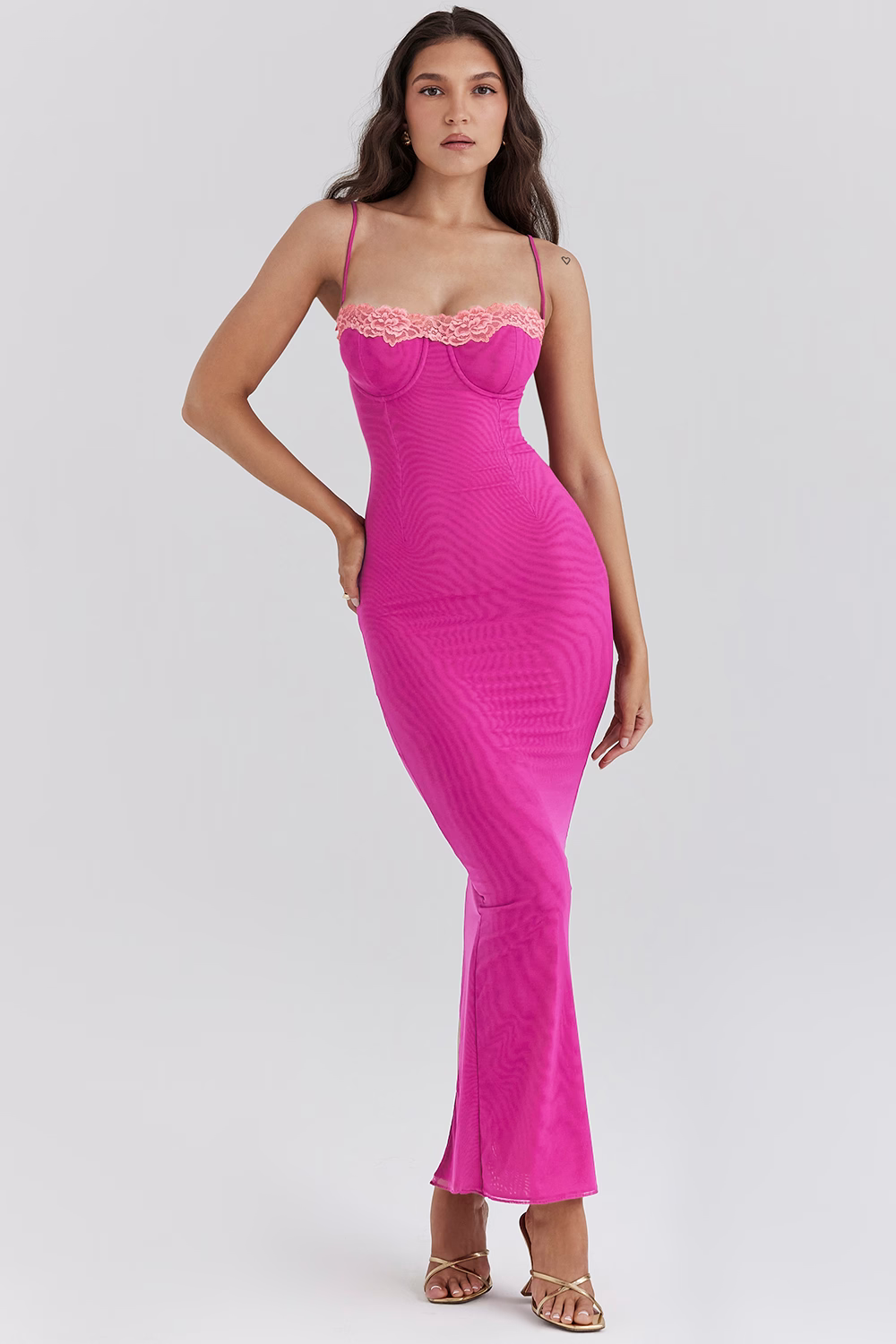 Fay | Robe Longue en Dentelle avec Fente