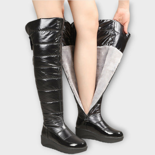 Bottes d'Hiver Doublées en Polaire jusqu'au Genou