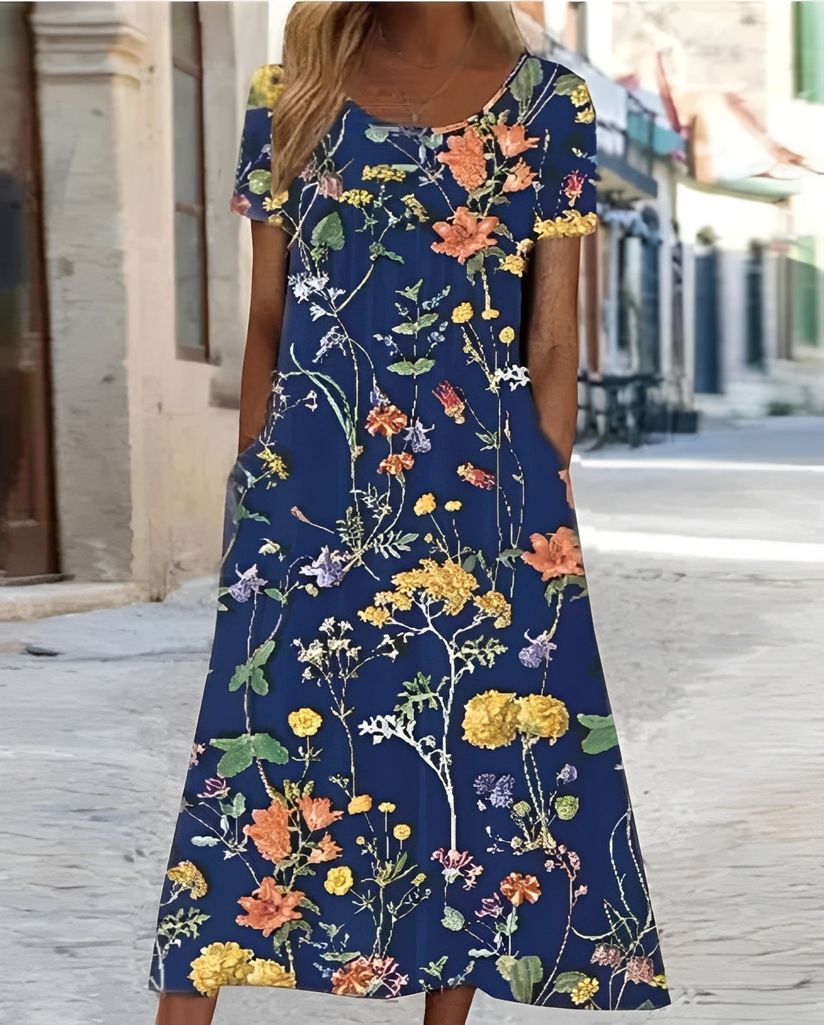 Meghan - Robe swing élégante avec imprimé floral pour femmes