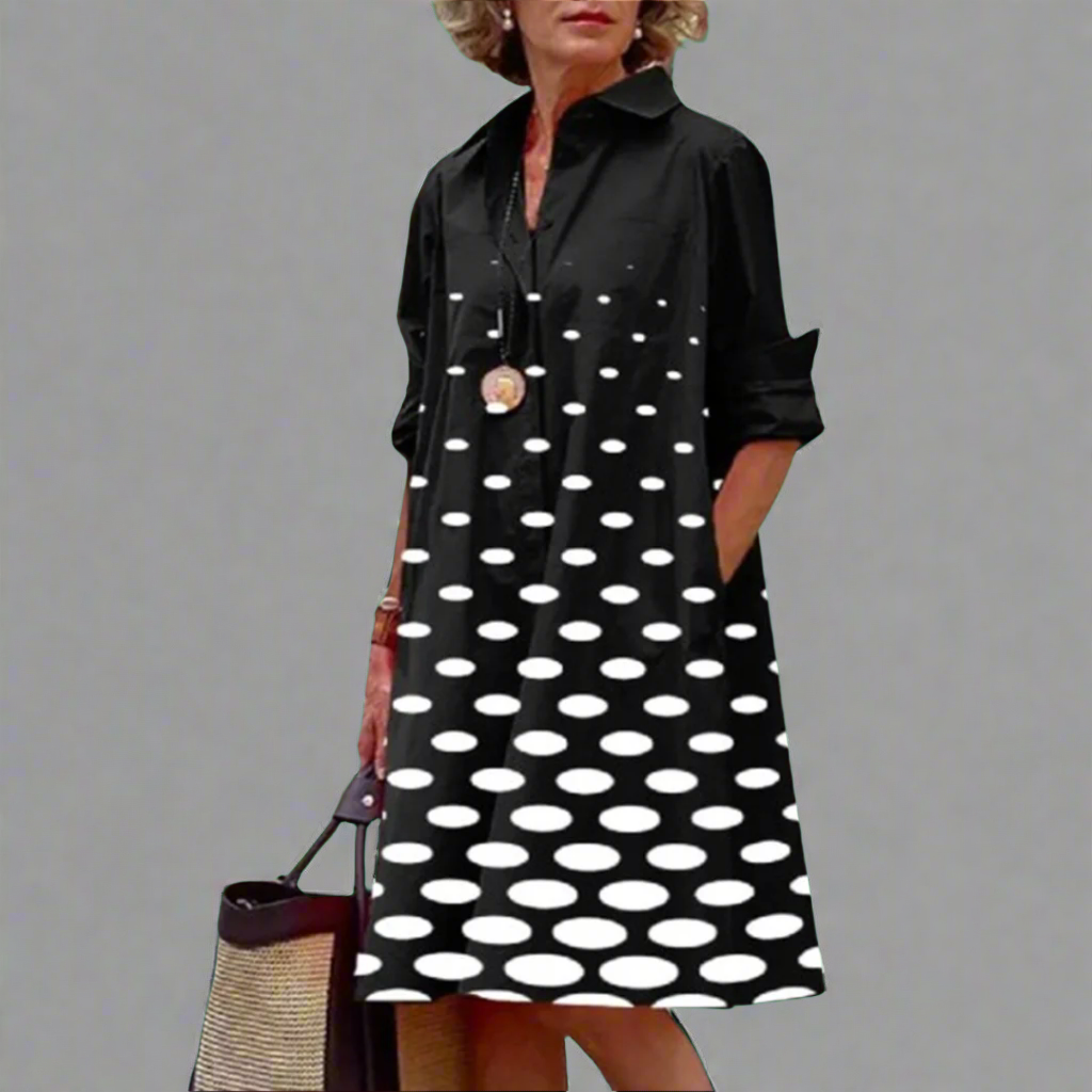 Jennifer | Robe Chic avec Imprimé à Pois Uniques