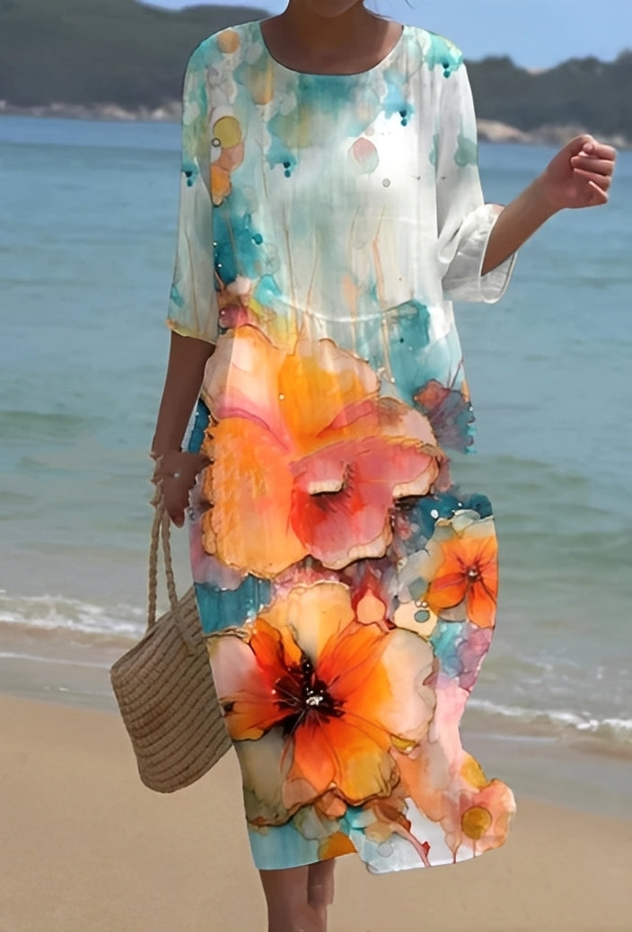 Lowri - Robe élégante à imprimé floral pour femmes