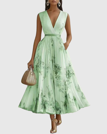 Robe Longue Plissée Élégante Rowella - Maxi Robe Fluide Femme