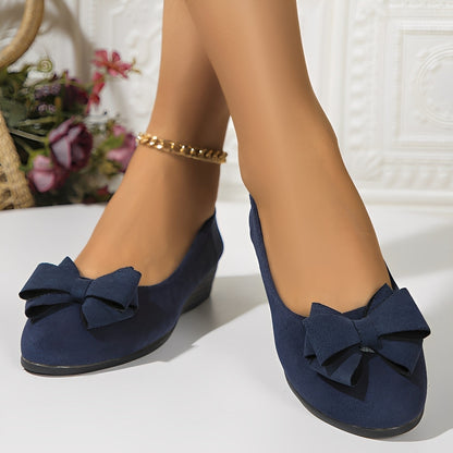 Megan - Chaussures en daim décontractées avec nœud pour femme