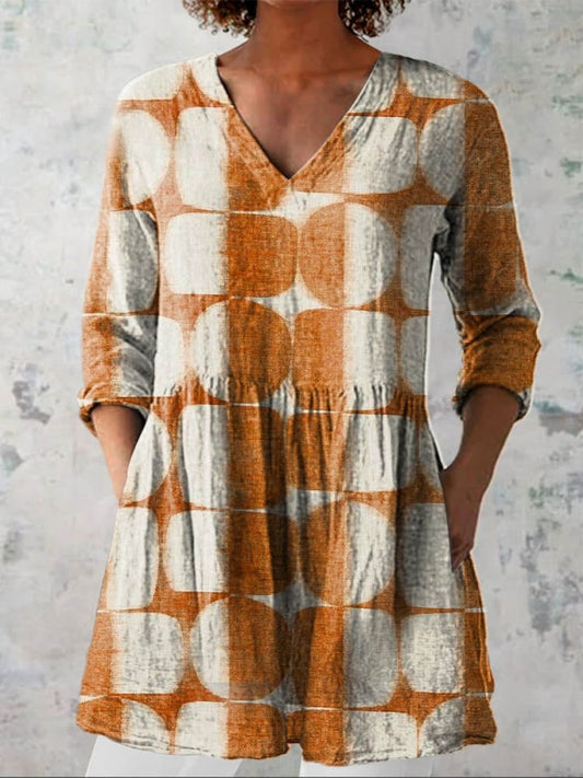 Ella | Chemise Géométrique à Col V