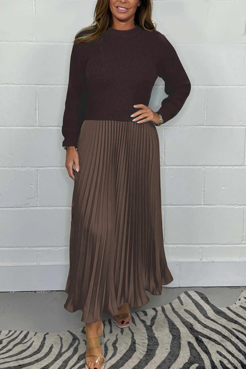 Jamie - Robe en tricot décontractée avec plis pour femme