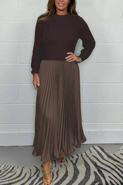 Jamie - Robe en tricot décontractée avec plis pour femme