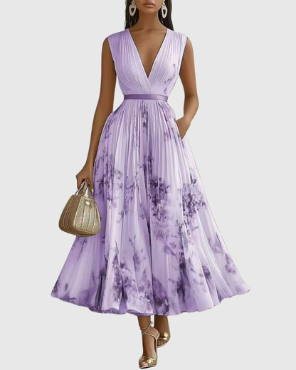 Robe Longue Plissée Élégante Rowella - Maxi Robe Fluide Femme