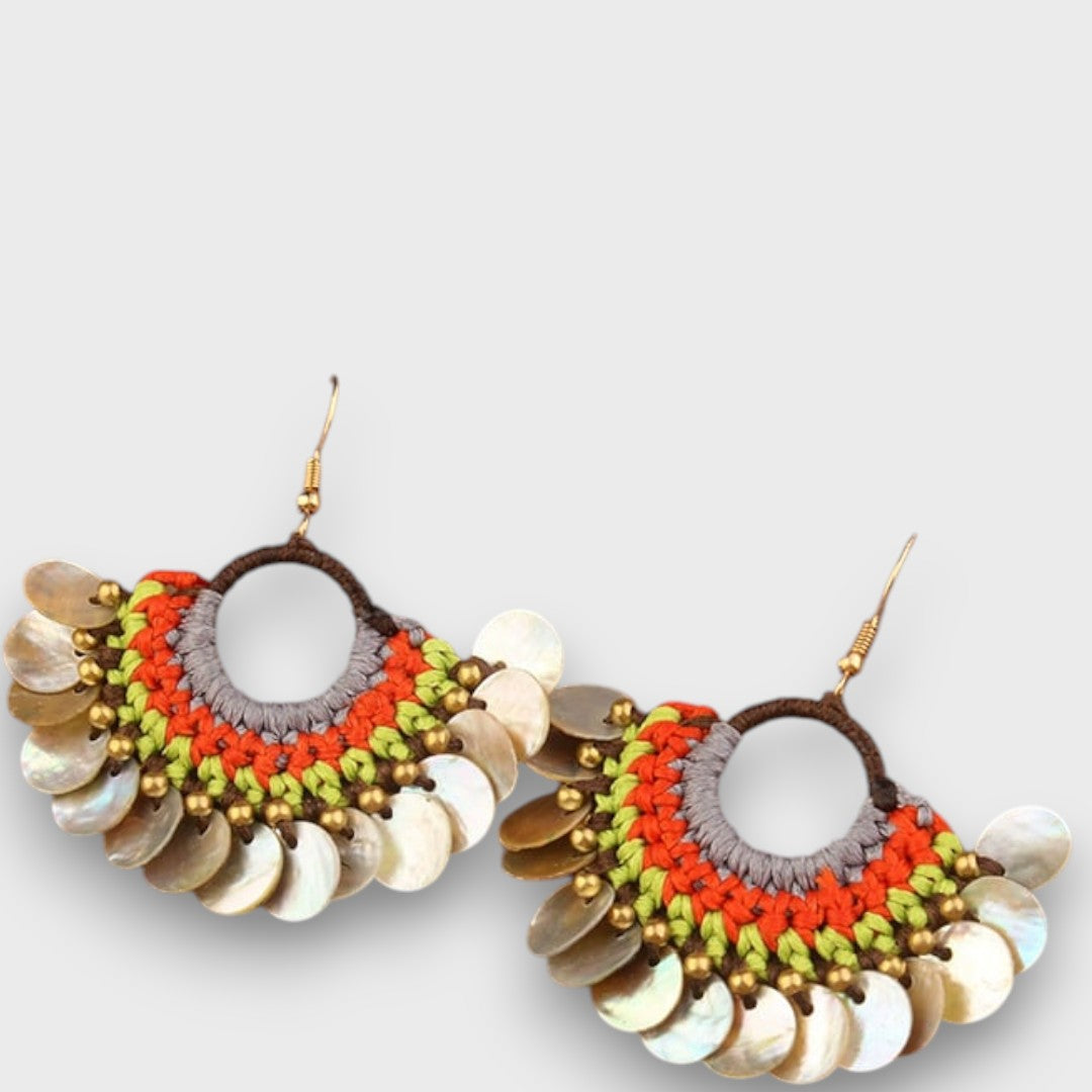 Isalda – Boucles d'Oreilles Vintage en Bois et Perles