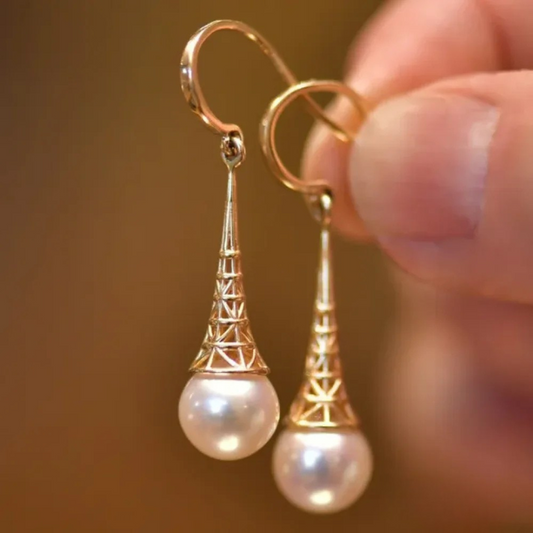 Boucles d'oreilles en perles dorées intemporelles