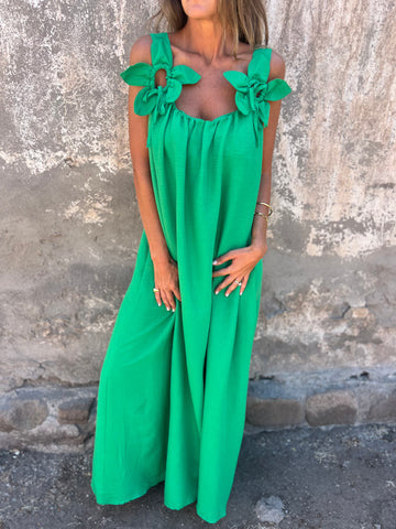 Robe Fleurie Décolletée en U - Élégance Intemporelle