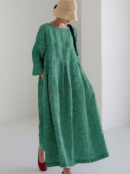 Talia - Robe Détachée à Rayures d'Inspiration Vintage