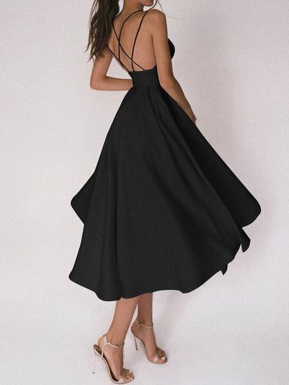 Gabriella – Robes en satin à bretelles croisées