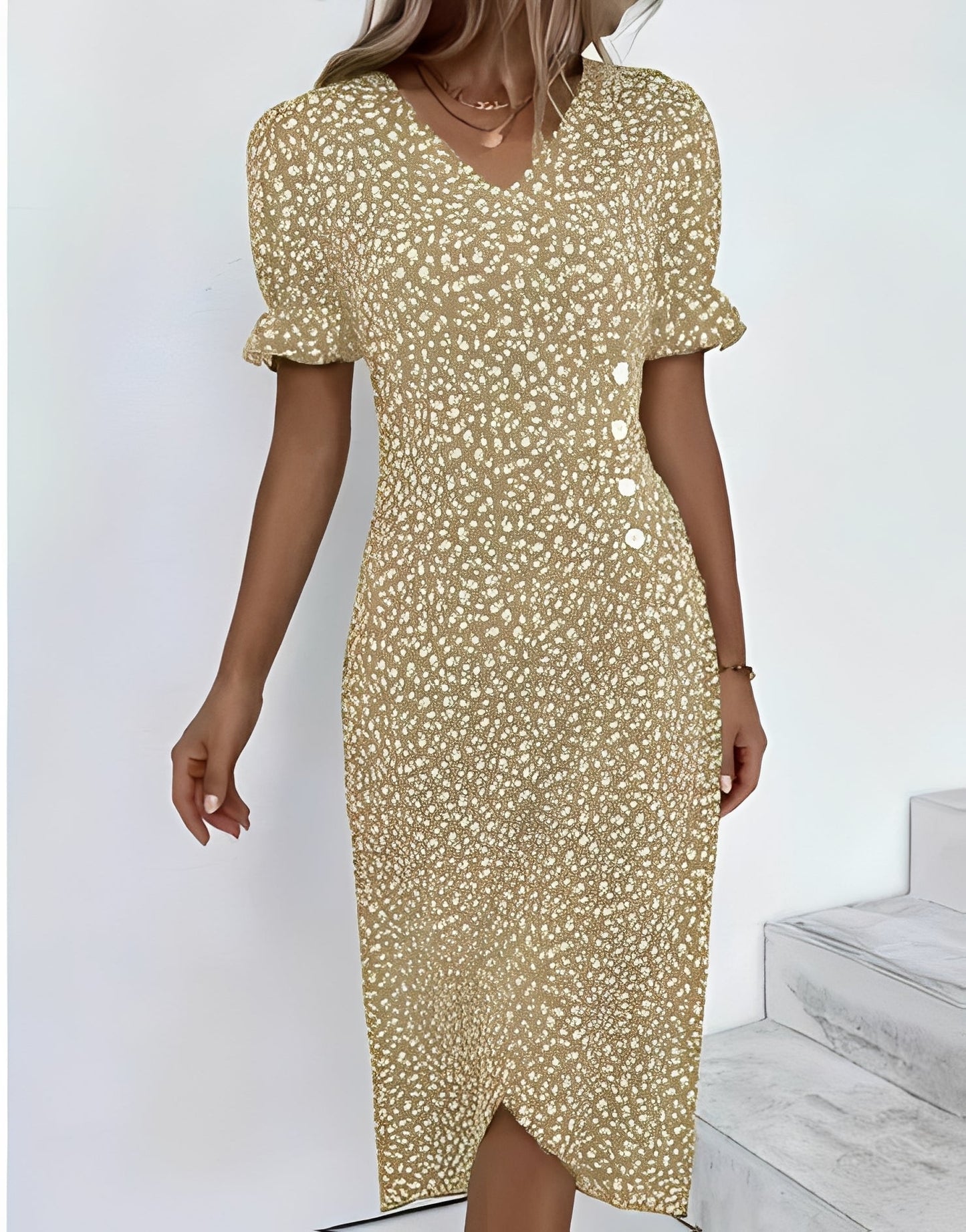 Rachael - Robe enveloppante décontractée avec imprimé floral pour femmes