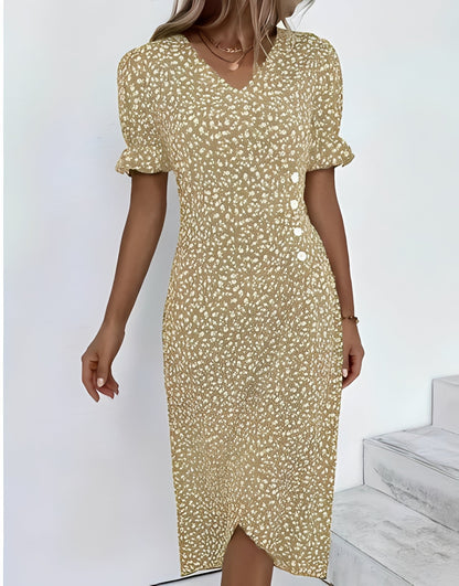 Rachael - Robe enveloppante décontractée avec imprimé floral pour femmes