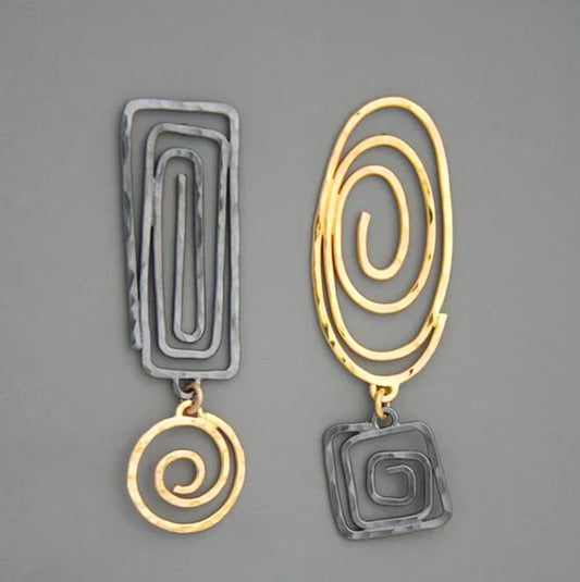 Selvianne – Boucles d'oreilles vintage avec effet bicolore