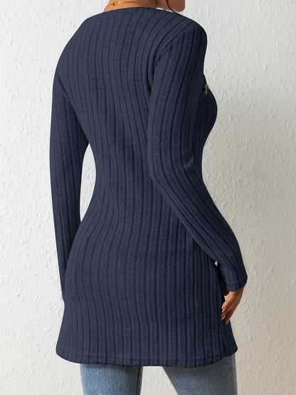 Julia™ - Haut Asymétrique à Côtes à la Mode